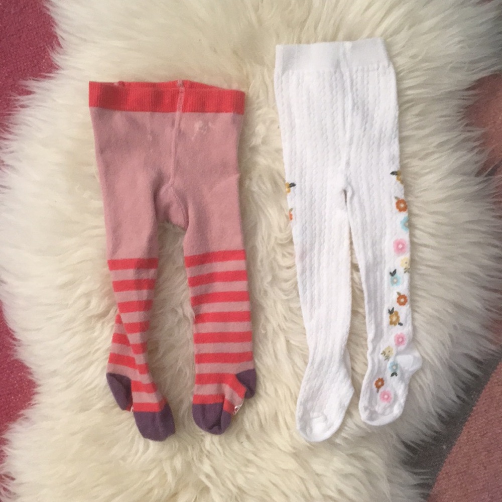 2 pairs of 0-6 month old tights